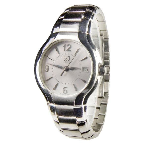 ESQ BY MOVADO Ladies Silver Tone Watch Model E5108 Silver Dial Date Womens 6 ... - Picture 2 of 6